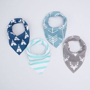 Muslin life 20 styles 4pcs/lot bibs burp cloth print Arrow wave triangle baby bibs cotton bandana accessories