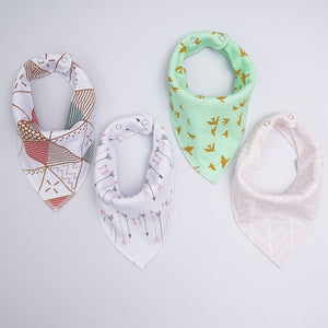 Muslin life 20 styles 4pcs/lot bibs burp cloth print Arrow wave triangle baby bibs cotton bandana accessories