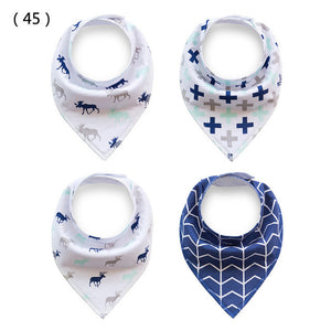 Muslin life 20 styles 4pcs/lot bibs burp cloth print Arrow wave triangle baby bibs cotton bandana accessories