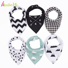 Muslin life 20 styles 4pcs/lot bibs burp cloth print Arrow wave triangle baby bibs cotton bandana accessories