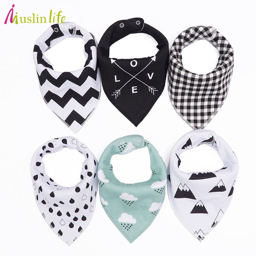 Muslin life 20 styles 4pcs/lot bibs burp cloth print Arrow wave triangle baby bibs cotton bandana accessories