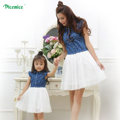 Mother Daughter Dresses 2018 Summer Family Clothing Mom and Daughter Dress Family Matching Outfits Dress for Kids and Women