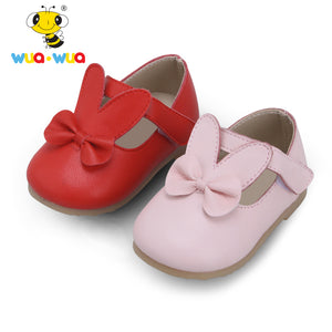 Wua Wua Cute Baby Girl Princess Shoes Soft Sole First Walker For Newborn Non-slip Infant Leather Shoes Toddler Girl First Walker